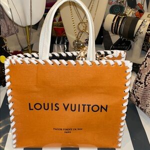 Louis Vuitton Paper Bag Orange and White Tote